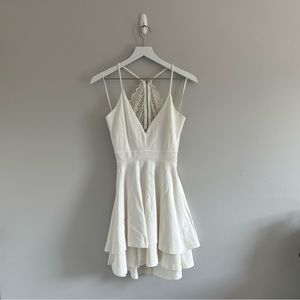 Dainty Hooligan White Open Back Skater Dress Size M